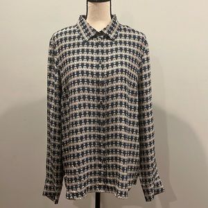 Button up silk blouse, perfect for work or play.